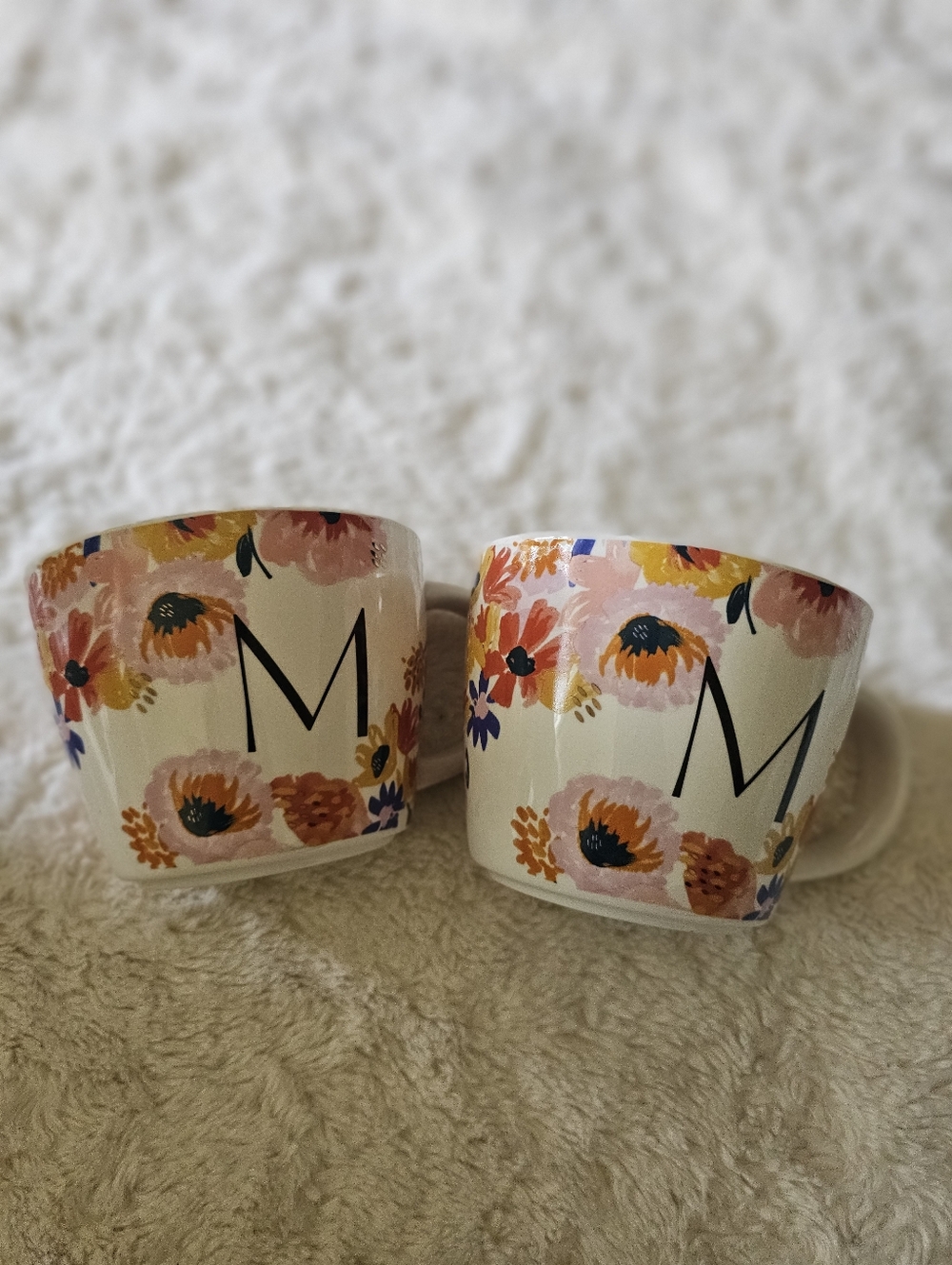 Opal House M Monogram Floral Flowers Mug. Great For Mother's Day Gift!